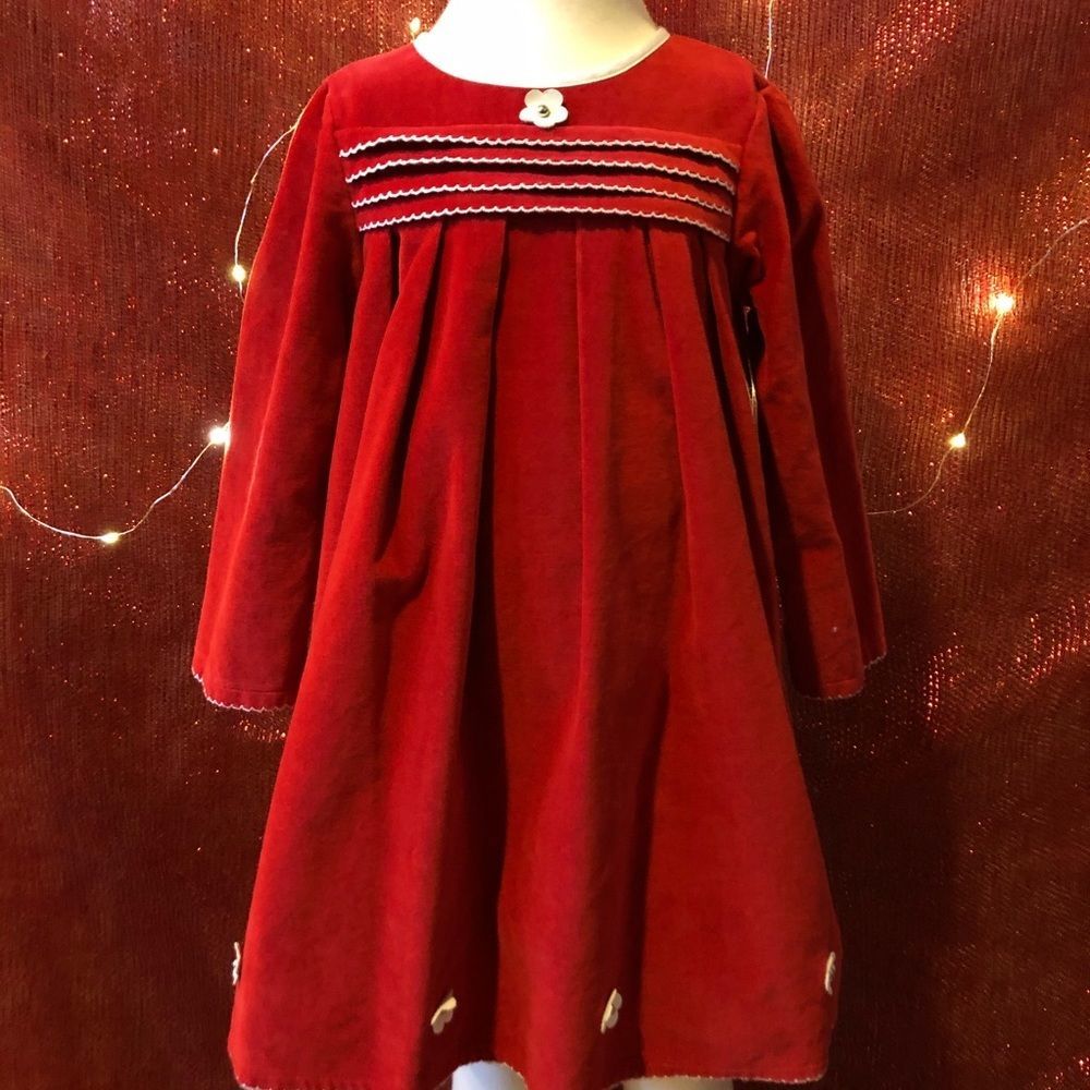 Petit Confection Red Velvet Baby Doll Dress 4T